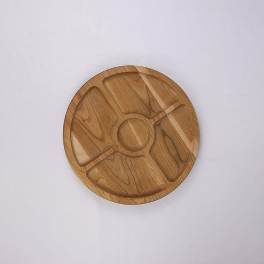 Round Wooden Platter (5 divisions)