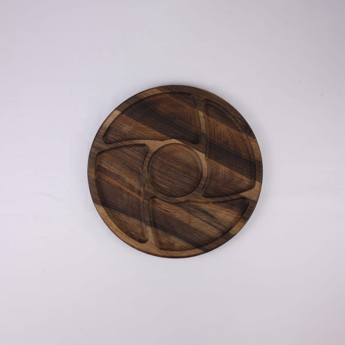 Round Wooden Platter (5 divisions)