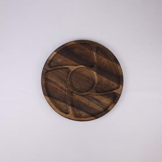 Round Wooden Platter (5 divisions)