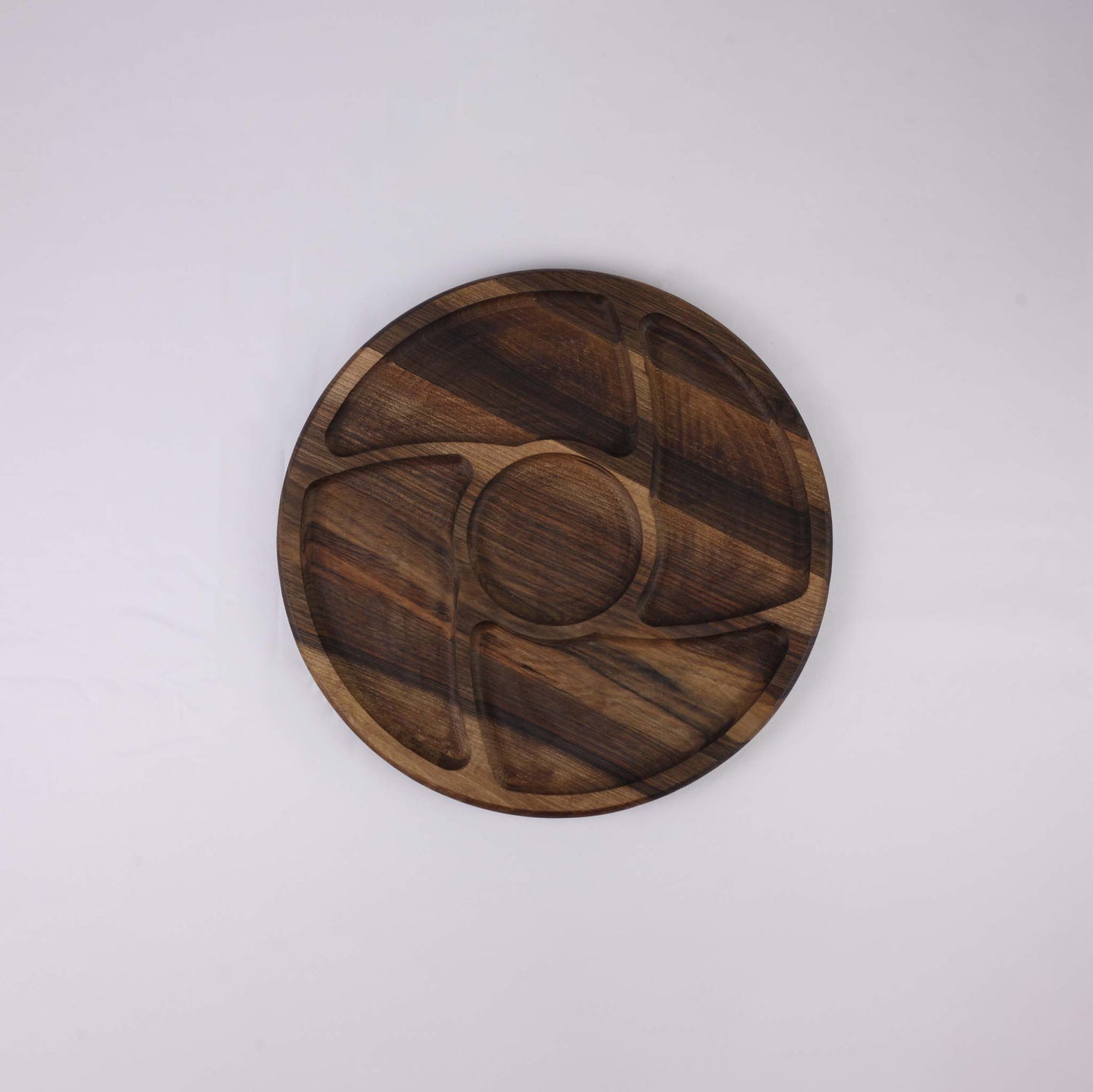 Round Wooden Platter (5 divisions)