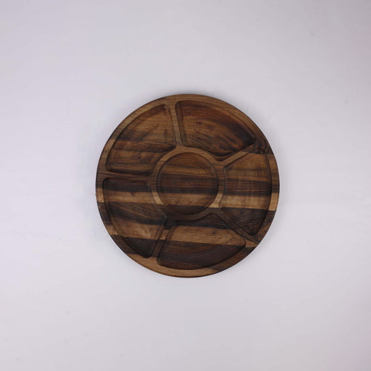 Round Wooden Platter (5 divisions)