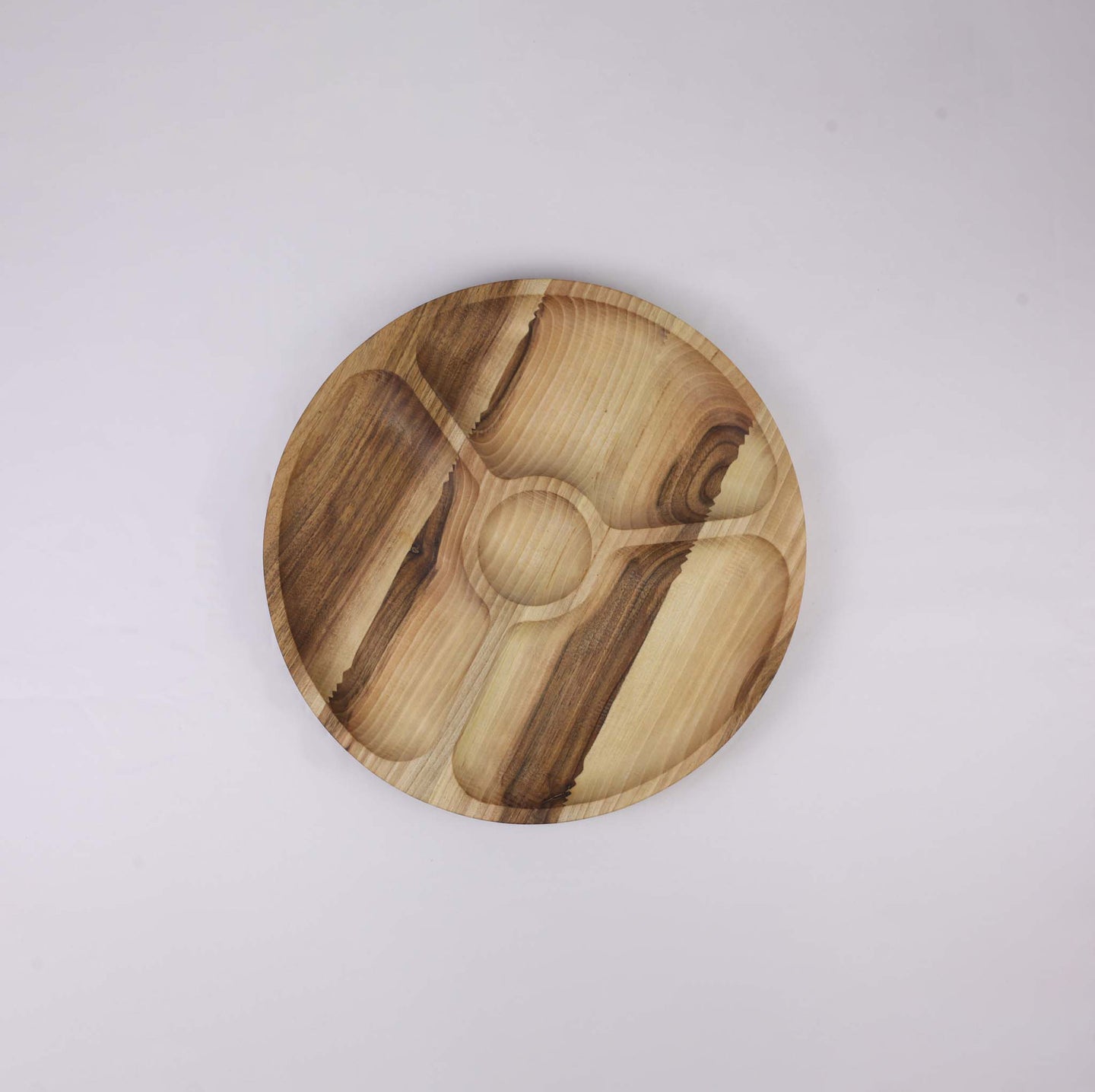 Round Wooden Platter (4 divisions)