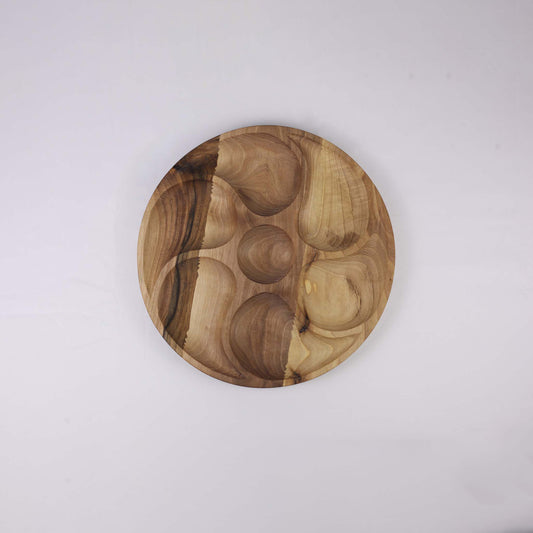 Round Wooden Platter (7 divisions)