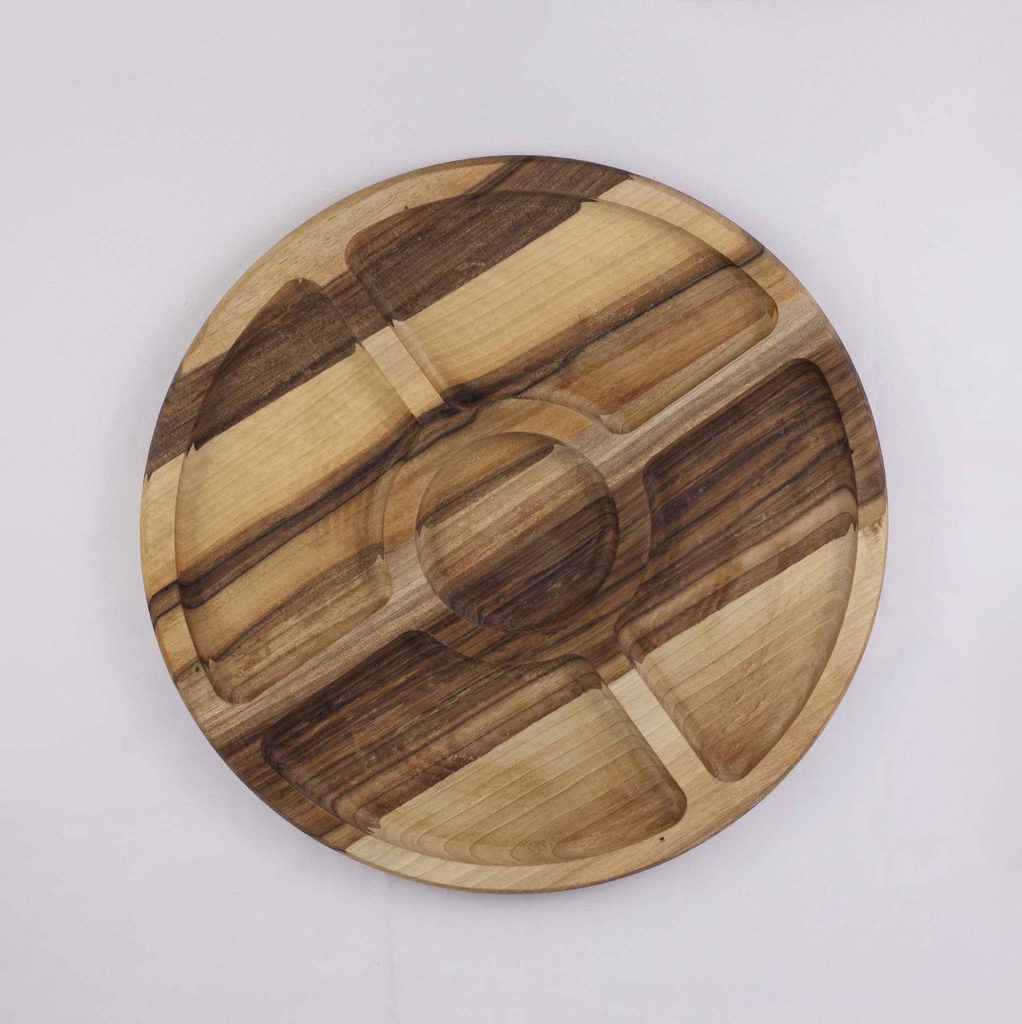 Round Wooden Platter (5 divisions)