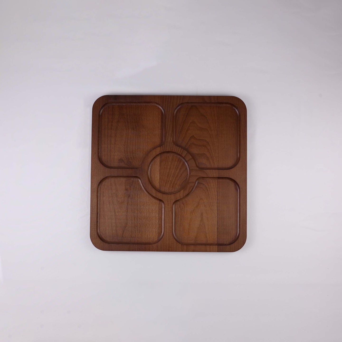 Square Wooden Platter (5 divisions)