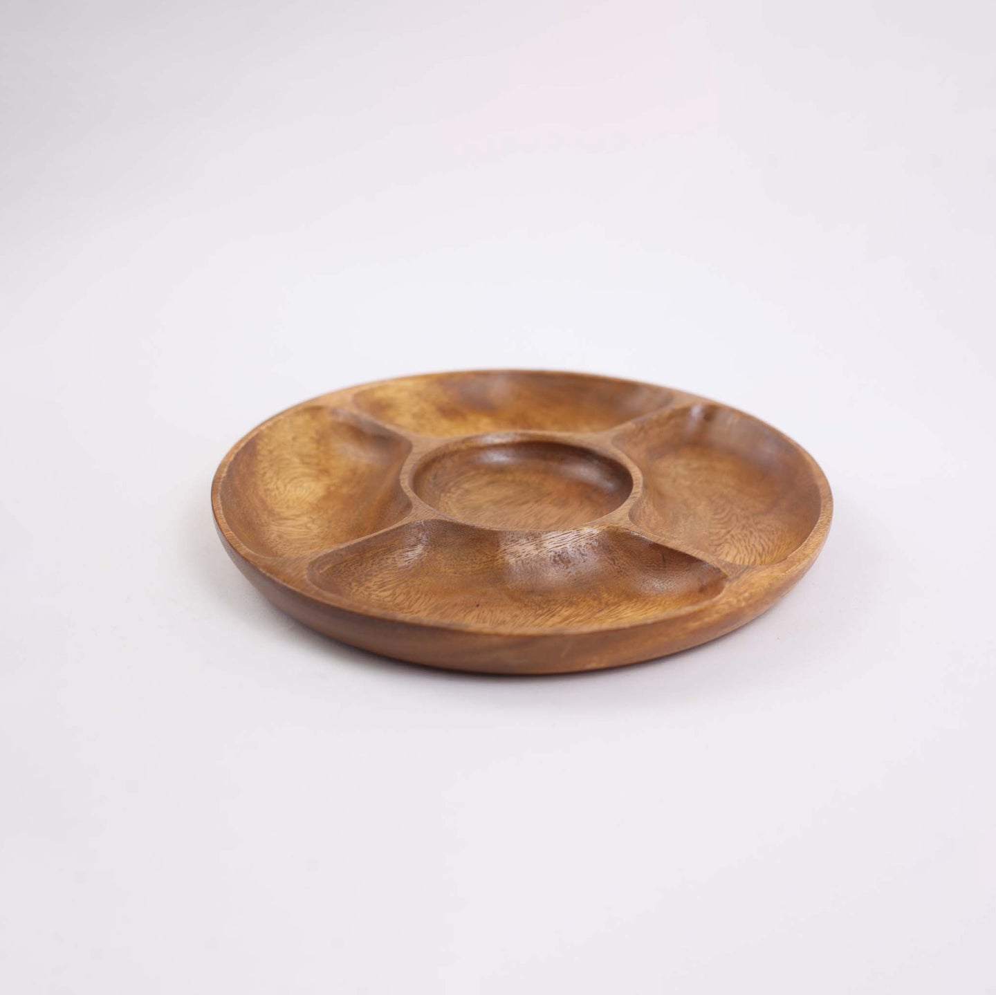 Round Wooden Platter (5 divisions)