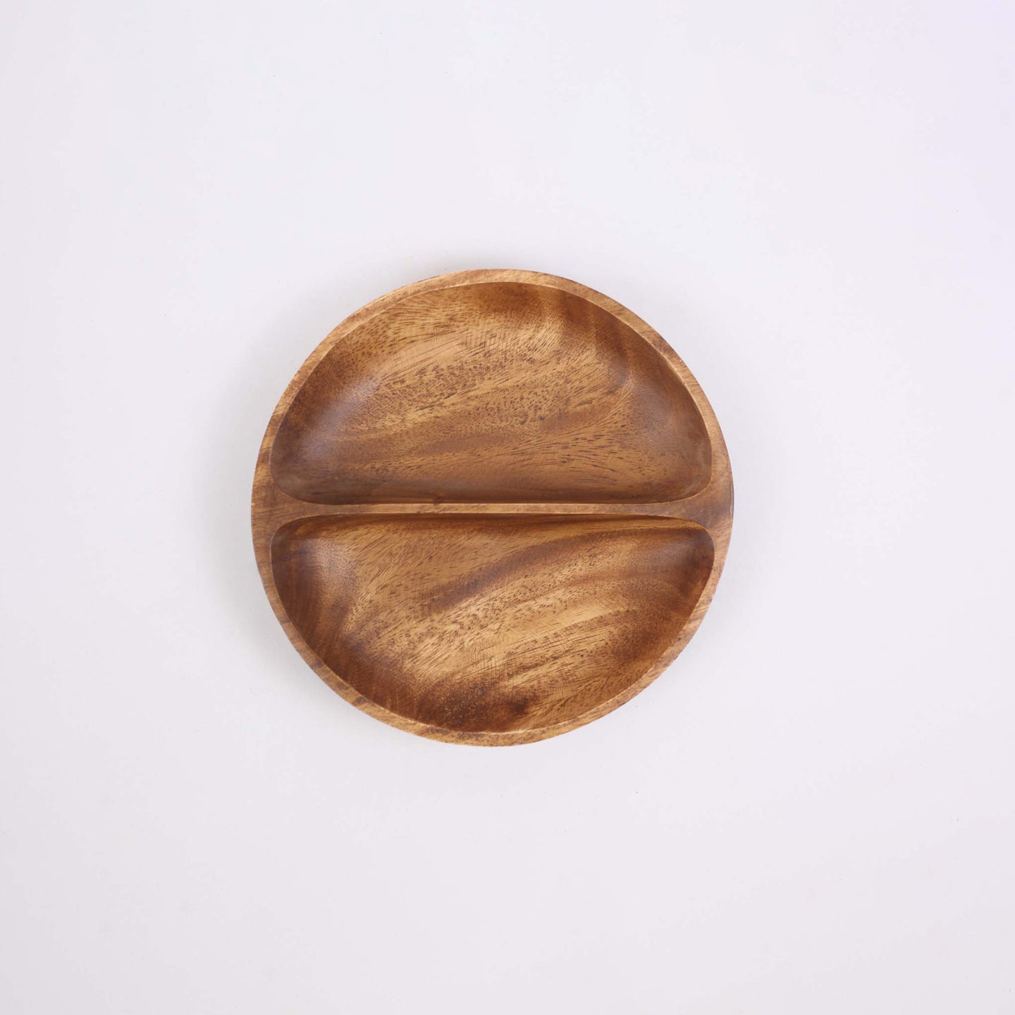 Round Wooden Platter (2 divisions)