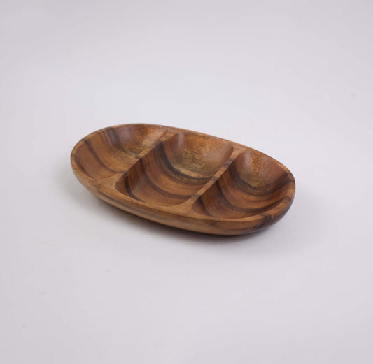 Wooden Platter (3 divisions)