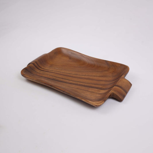 Rectangular Wooden Tray With Handles