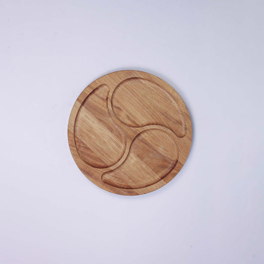 Round Wooden Platter (3 divisions)