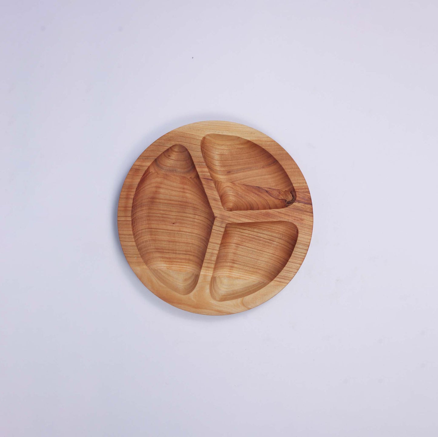 Round Wooden Platter (3 divisions)