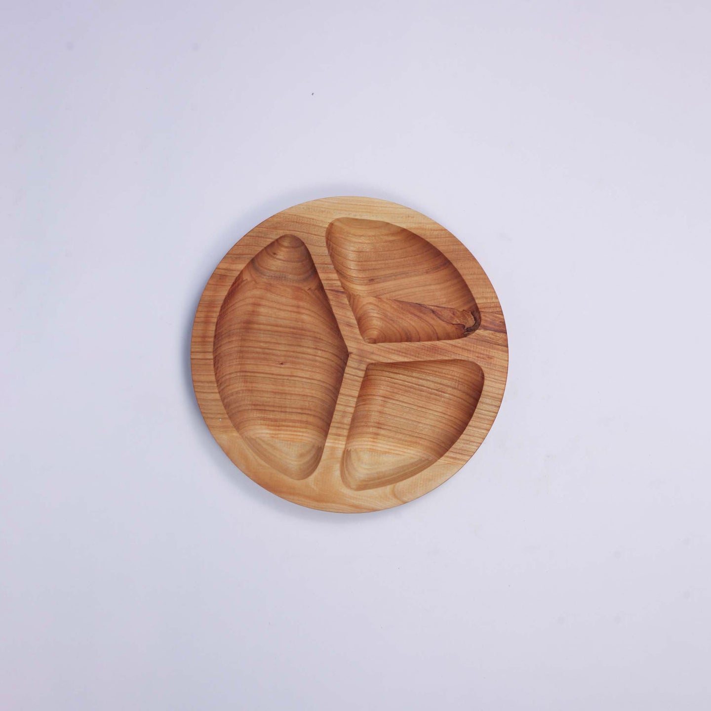 Round Wooden Platter (3 divisions)