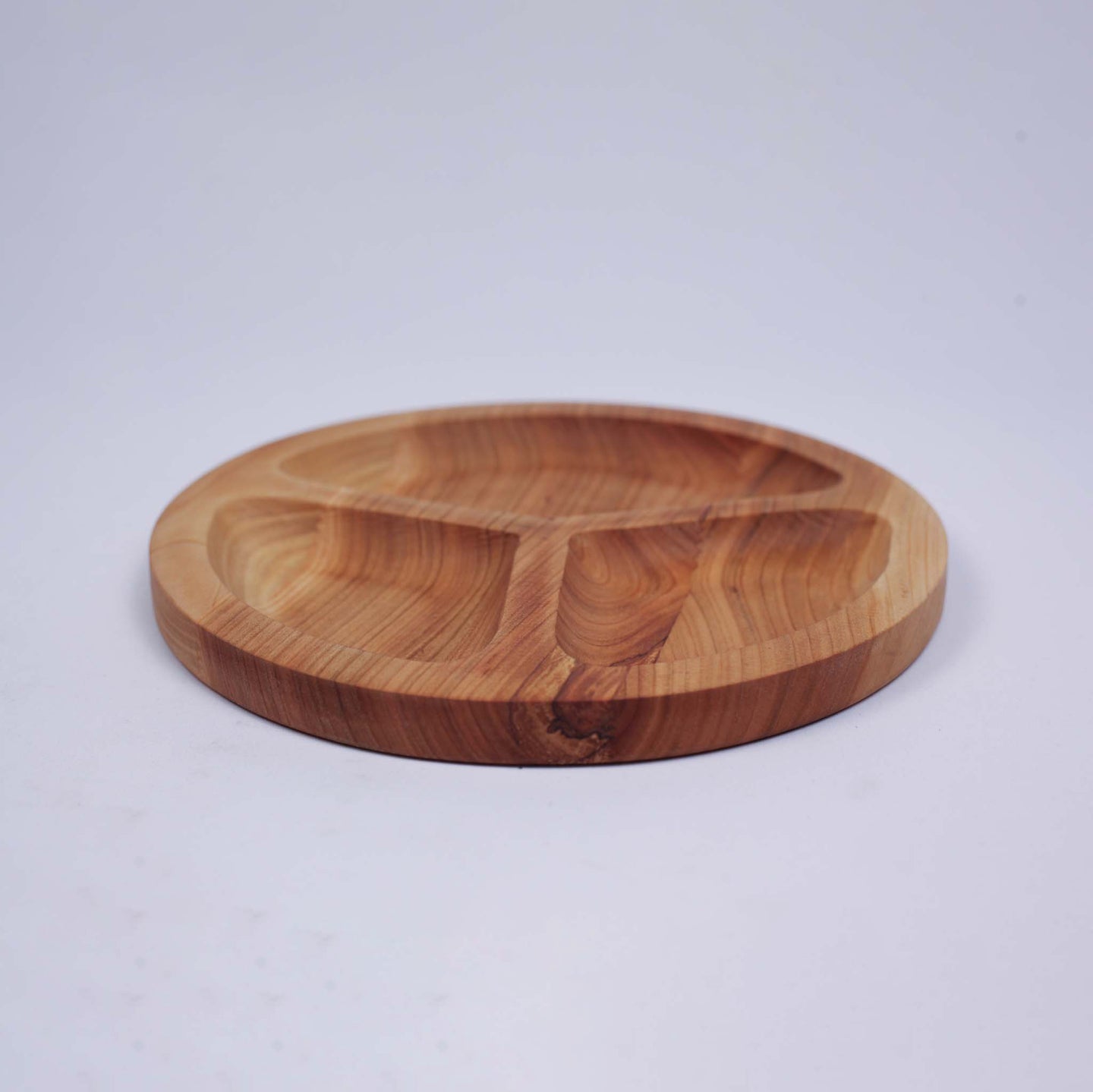 Round Wooden Platter (3 divisions)