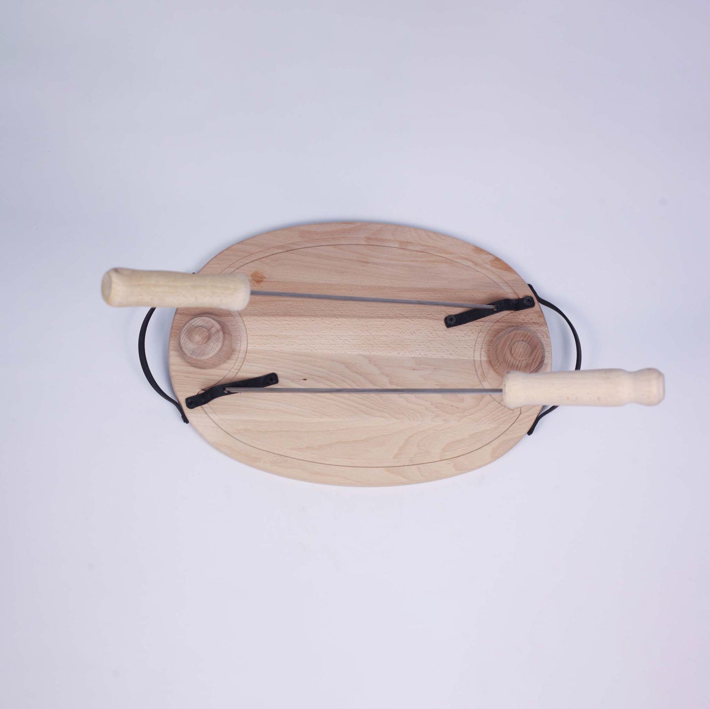 Wooden Tray With 2 Skewer and 2 Small Salt Shaker