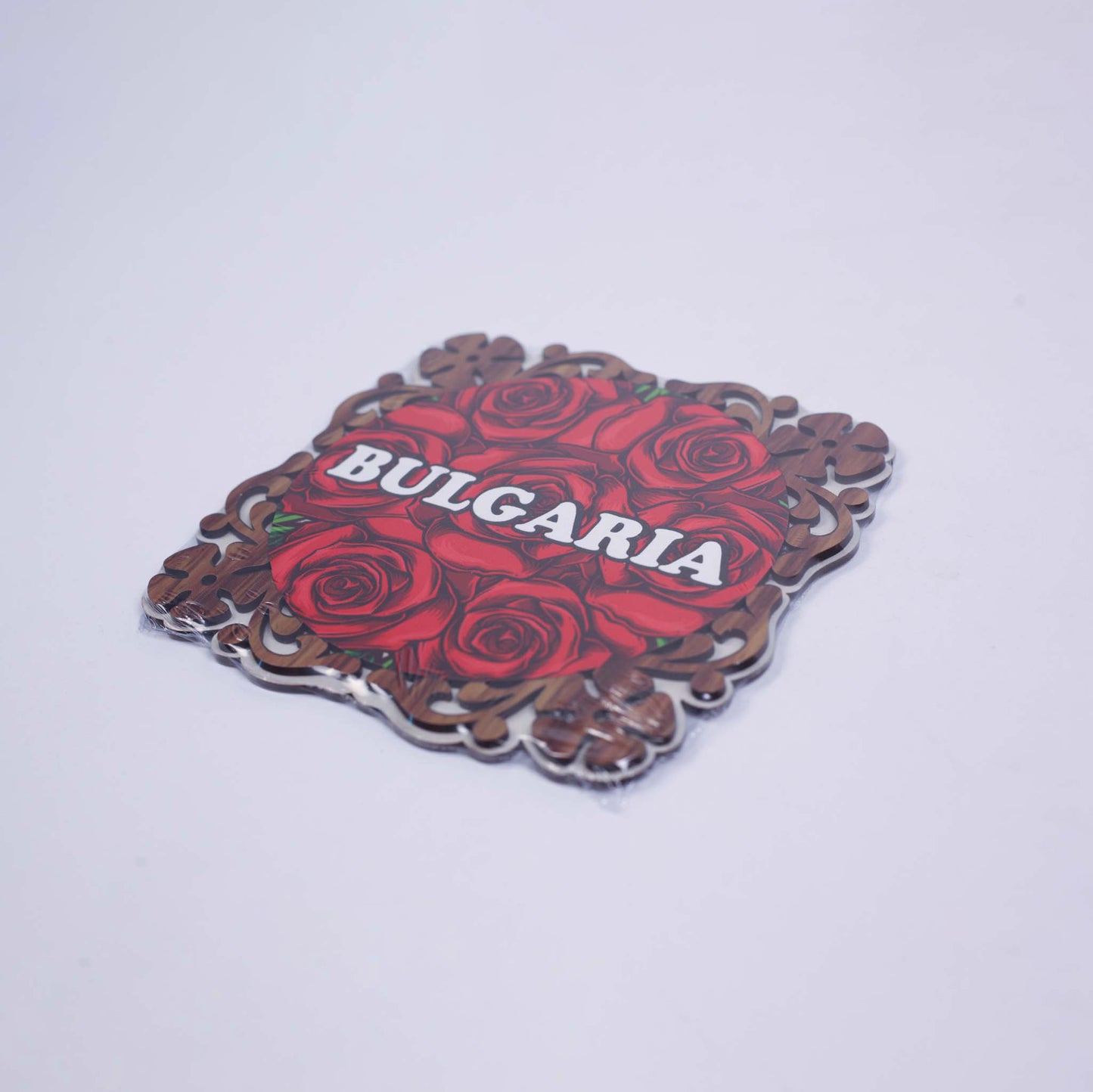 Square Kitchen Coaster for Hot Dishes "Bulgaria - Roses"