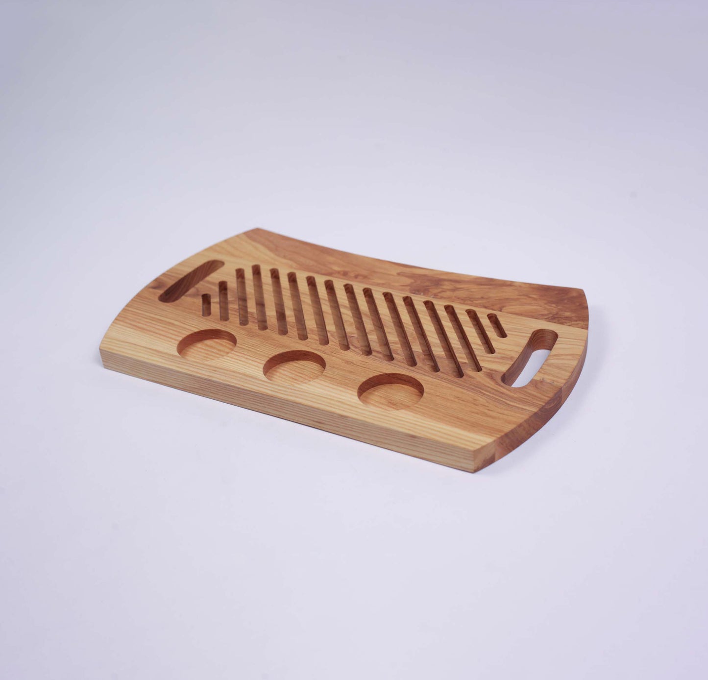 Wooden Board for Skewers + space for salt shakers