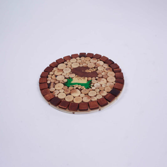 Round Kitchen Coaster for Hot Dishes "Muhsroom"