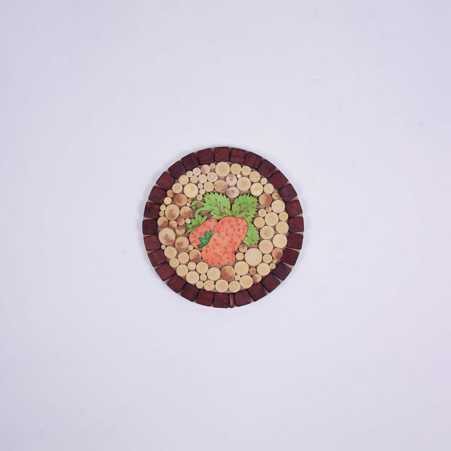 Round Kitchen Coaster for Hot Dishes "Strawberry"