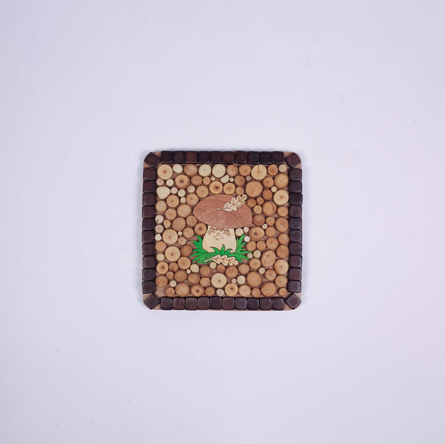 Square Kitchen Coaster for Hot Dishes "Mushroom"