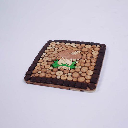 Square Kitchen Coaster for Hot Dishes "Mushroom"