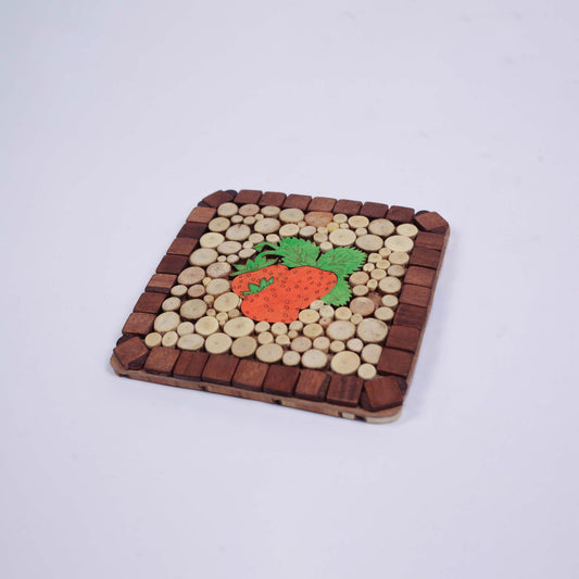 Square Kitchen Coaster for Hot Dishes "Strawberry"