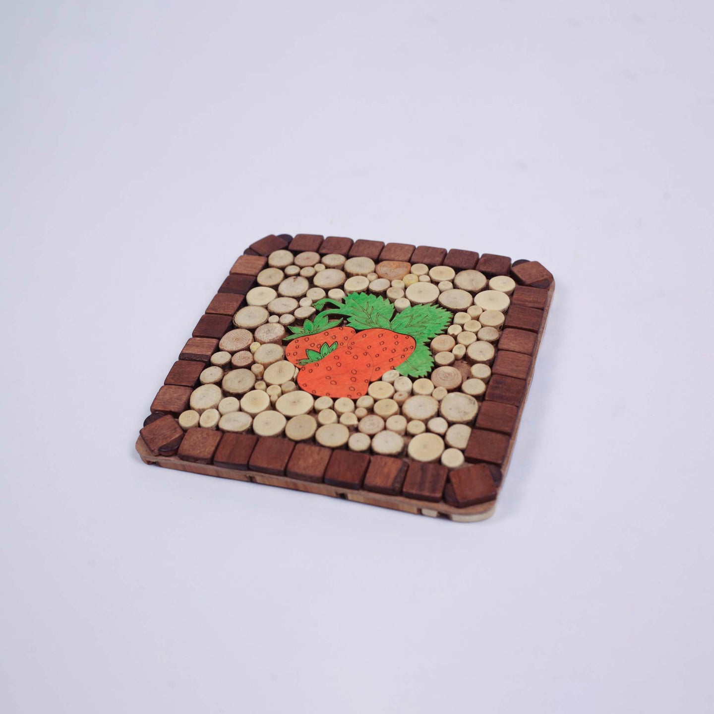 Square Kitchen Coaster for Hot Dishes "Strawberry"