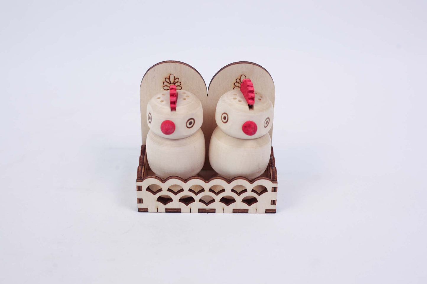 Two Small Salt Shakers (set with hens)