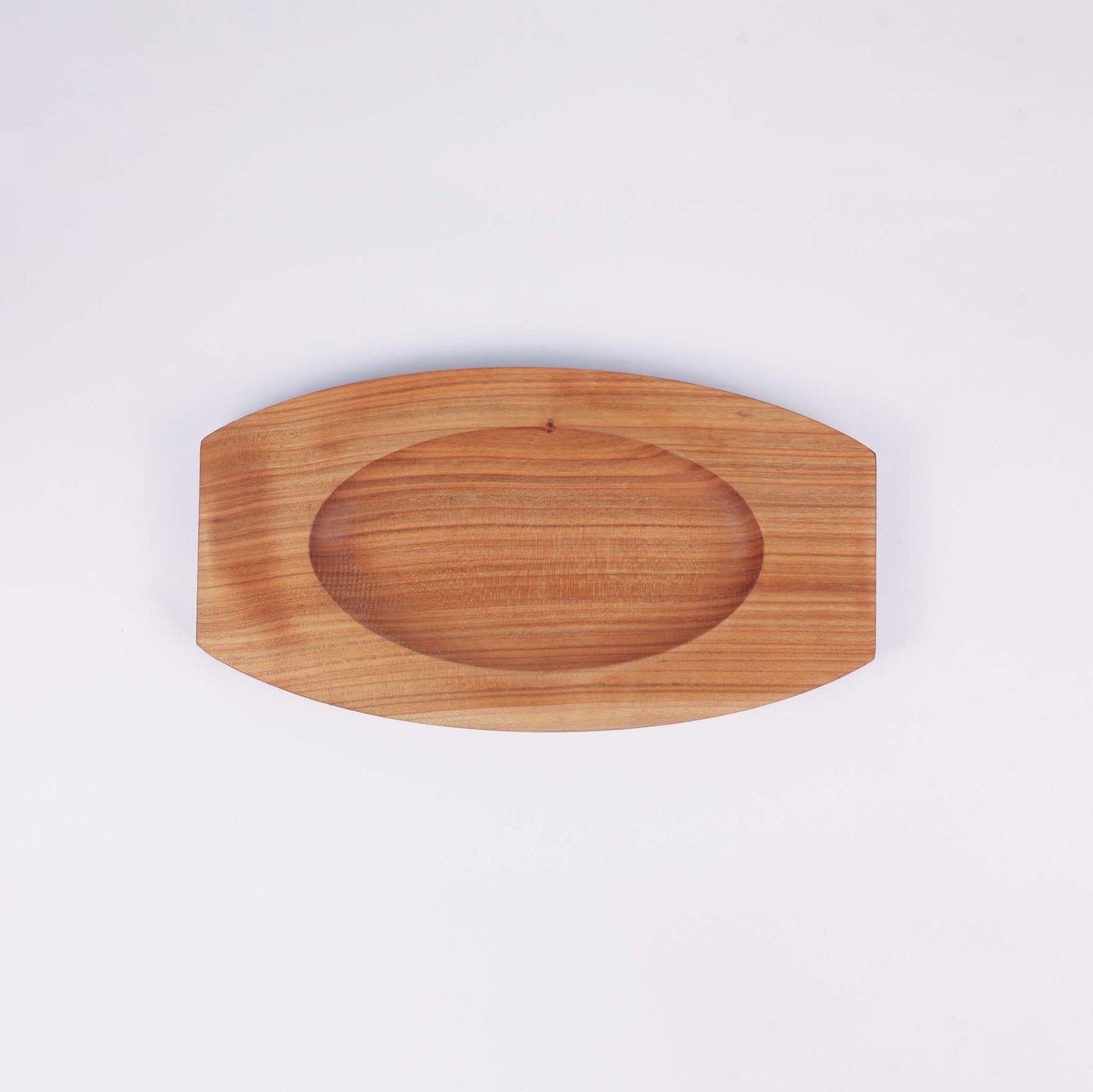 Wooden Platter With Elliptical Division