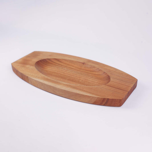 Wooden Platter With Elliptical Division