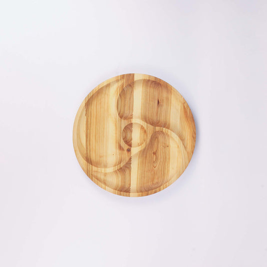 Round Wooden Platter (4 divisions)